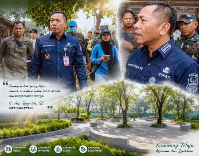 Penataan Taman Ade Irma Terus Dikebut, Bupati Karawang H. Aep Syaepuloh Pastikan Rampung Tahun Ini